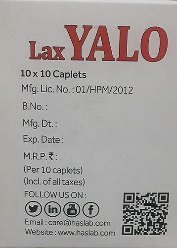 Haslab Laxyalo Tablet - |Pack Of 100 Tablet|CONSTIPATION|Digestion|Eliminates acidity|Improves appetite|