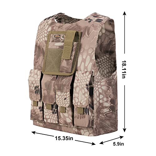 Innolites Multi-Function Tactical Vest Children Outdoor Cs Shooting Protection Gear Vest Kid Military Tactical Vest Combat Training Camping Molle Hunting Vest Jungle Outdoor Equipment Waistcoat #TOP1