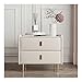 stolik nocny Nowoczesna stolika nocna nocna skórzana skórzana stół do sypialni biel z 2 szufladami z metalową stołką stóp. szafka nocna (Color : White)