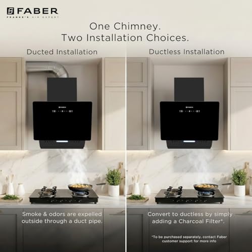 Image of Faber Hood Trendy 90cm 1500 m /hr BLDC Autoclean Slant Shape Chimney | Built In Oil Collector | Touch & Gesture Control | 12Yr Motor,2Yr Comprehensive Warranty by Faber | TRENDY IN BLDC HCSCFL BK 90