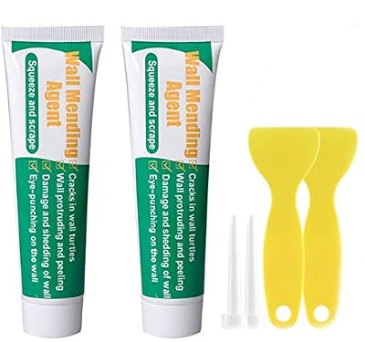 260g Wall Spackle,Safemend Wall Mending Agent with Scraper, Repair Cream to Fit Holes, Cracks and Graffiti, Safemend Non-Toxic, Instant Self-Adhesive Dry Wall Repair Putty Wall Filling Paste(2PCS)