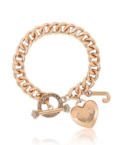 Juicy Couture Bracelet 7-7.5", Goldtone Heart Charm and Toggle Bracelets for Women