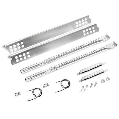 Uniflasy Replacement Parts for Char-Broil Commercial 463644220 463642316 466642316 466642416 463675016 2-Burner Gas Grill, BurnerTube, Heat Plate Shield, Adjustable Crossover Tubes Igniter