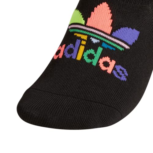 adidas Originals Women's Trefoil Super No Show Socks (3-Pair), Black/White/Pride, Medium2