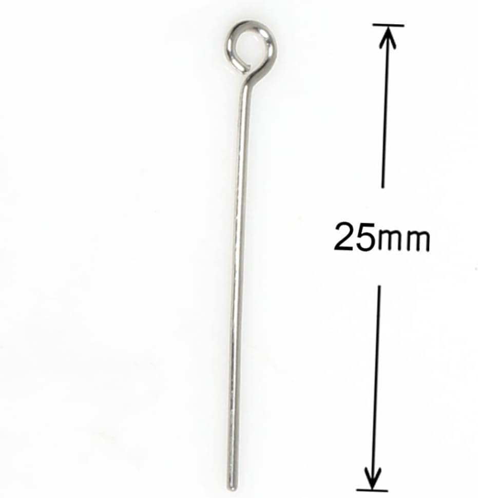Artibetter 1200pcs Stainless Steel Jewelry Needle DIY Beading Needles Open Eye Pins for Jewelry Making Silver Wire Accessory Beads for Bracelets Craft Supply