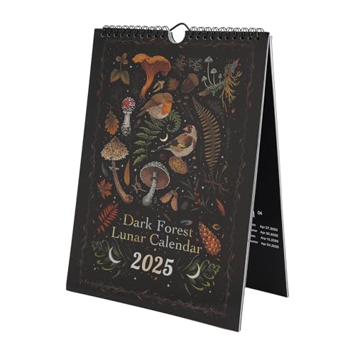 Kueohse Dunkler, Mondkalender 2025, Illustrierter Wandanhänger für Büro, Zuhause, Kunst, Mondkalender, Geschenk, Dekoration