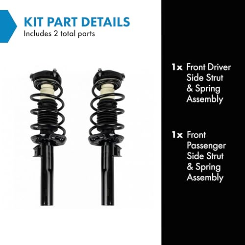 Image of TRQ Front Driver and Passenger Side Strut and Spring Assembly Set Loaded Pre-Assembled Compatible with 14-18 Volkswagen Tiguan 17-18 Tiguan Limited