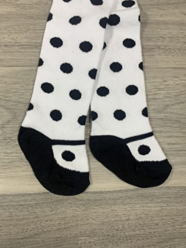 Baby Girls Cotton Thick Polka Dot Tights Leggings Seamless Stockings For Infant Newborn (White W/Black Dots, 6-12 Months) #TOP4