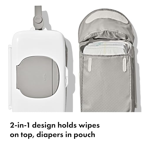 OXO Tot On-The-Go Wipes Dispenser with Diaper Pouch, Gray - image 3