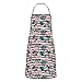 Delantales de cocina con estampado de pájaros flamencos para mujer, delantal de cuello con bolsillo, delantales de cocina para cocina, horno, jardinería, unisex