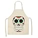 1 Pc wzór czaszki fartuch kuchenny do gotowania bez rękawów bawełniane lniane fartuchy dla dorosłych śliniaki do czyszczenia domu akcesoria-2WQ-46303-007