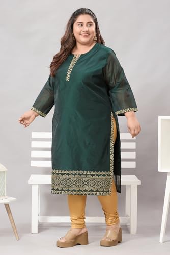 Image of DREAM & DZIRE Silk Kurti for Women Solid in Plus Size & Small Size.