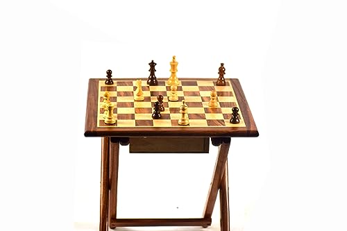 Mesa de ajedrez magnética de madera hecha a mano 12x12 pulg miniatura 3