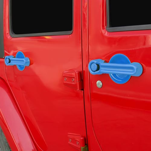 Jimen Compatible with Jeep Wrangler JK & Unlimited 4 Door 2007-2018, 15PCS Exterior Door Handle Bowl Cover Tailgate Handle Trim Kits (Dark Blue) by Jimen - Used condition - Image 5