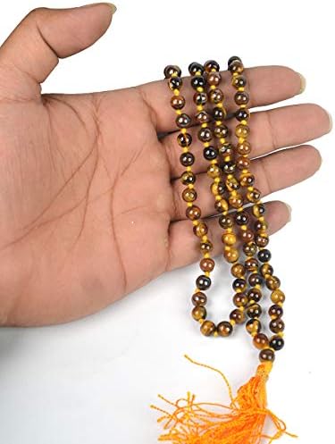 Reiki Crystal Products Certified Natural Tiger Eye Mala Semi Precious Crystal Stone 6 Mm 108 Beads Jap Mala For Reiki Healing - Unisex Adult