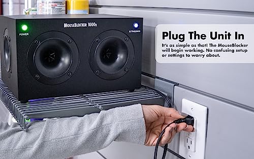 Mouseblocker 1000X Powerful Plug-In Ultrasonic Mouse And Rodent Deterrent For Buildings, Garages, Attics And More. Works With All Rodents. Ultrasonic Rodent Repeller #TOP3
