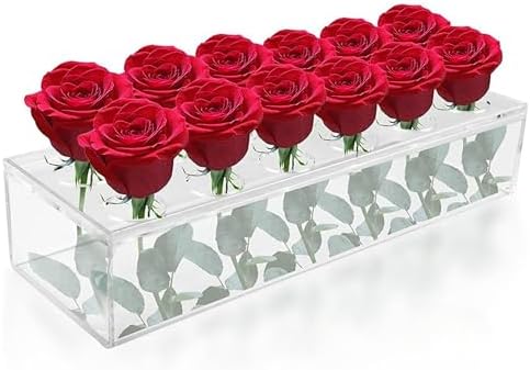 Amazon.com: Kcgani Clear Acrylic Flower Vase, 15.7 Inch Long ...