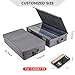 NUSWOR Upgrades Cassette Tape Storage Box - Dust-proof Cassette Racks with Lid - Audio Cassette Holder Pack of 2- Holds 96 Cassette Cases - 16.34 x 9.25 x 3.4 Inches - Grey