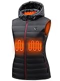 Women Heated Vest with Battery Pack Winter Warm Hooded Coat for Outdoor Hunting Hiking Windproof...