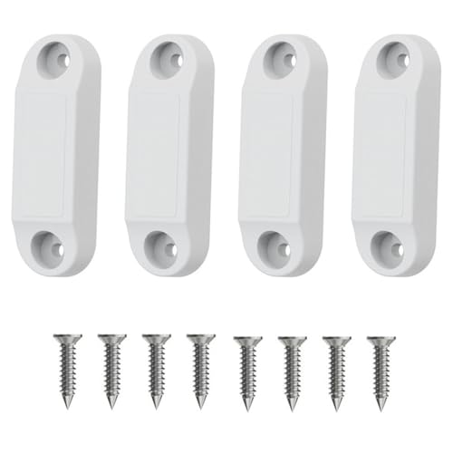 Lsaixl Strong Magnetic RV Door Catch with Mounting Screws, White, 4 Pack