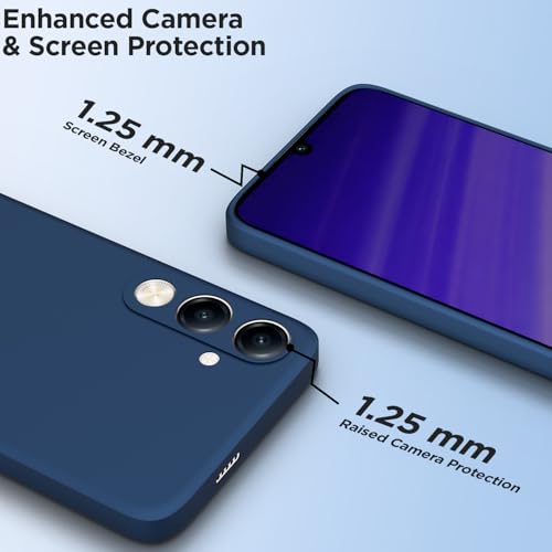 Image of Outlouders Back Cover for iQOO Z10 lite 5G / Vivo T4 lite 5G / Y19 5G / Y19e / Y04 4G / Y29s 5G | Camera Protection | Durable Soft Matte Silicone Bumper Case (Blue)