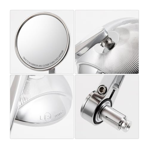 Espejo retrovisor moto de 22mm cromado y universal para manillar convexo de 7/8 pulgadas 5