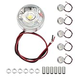 JIUWU 5V LED Spotlight Mini LED Lights DIY for Electronics Machinery Home Mofification Mini Spotlight (White, 180 Degree Light Pack of 6)