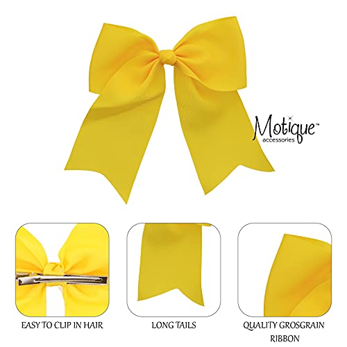 Yellow Jumbo Bow Clip With Tails #TOP2