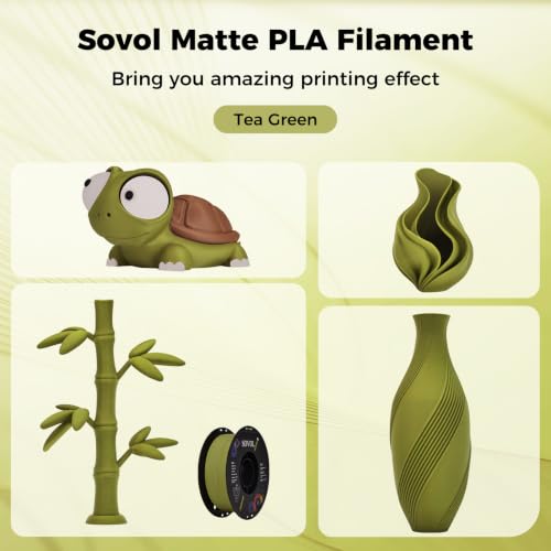 Image of Sovol 3D Printer Matte PLA Filament 1.75mm 1KG (2.2lbs), Tea Green