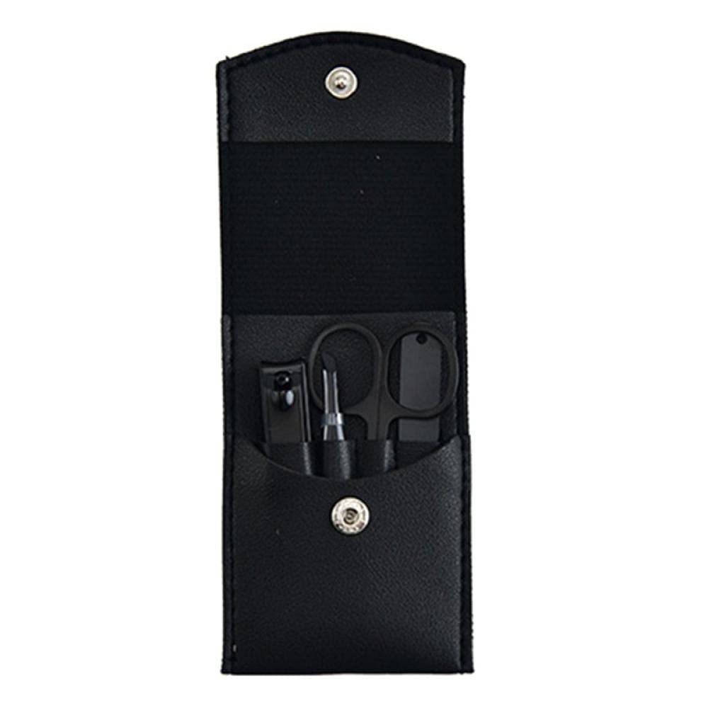 Set per pedicure per manicure Kit per tagliaunghie 4 pezzi Kit per l'igiene in acciaio inossidabile Set per rifinire le unghie portatile e strumenti per la toelettatura con custodia in pelle pregiat