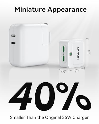 Image of USB C Wall Charger, 45W Fast Charger Type C Charging Block Dual Port GaN PD