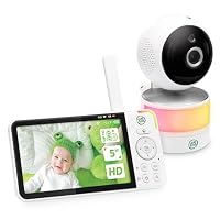 LeapFrog LF915HD Video Baby Monitor with 5” 720p HD LCD Display, 360° Pan & Tilt with 8X Zoom Camera, Color Night Vision, Night Light, Two-Way Intercom, Smart Sensors