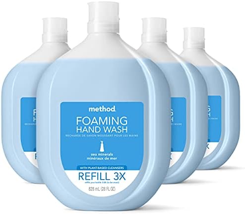 Method Foaming Hand Soap Refill, Sea Minerals, Recyclable Bottle, Biodegradable Formula, 28 fl oz (Pack of 4)