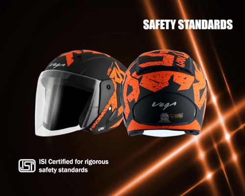 Image of Vega Lark Victor Black Orange Helmet-L