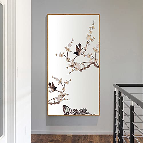 Lienzo de loto estilo tinta azul china arte de la pared para decoracion de interiores de casa