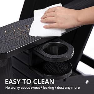 LUE BONA HDPS Adirondack Chairs Set of 4, Fire Pit Outdoor Chair Weather Resistant with Cup Holder, Modern Plastic Chair Plastic for Patio, Deck, Proch, 350LBS, Black LUE BONA HDPS Adirondack Chairs Set of 4 Fire Pit Outdoor Chair Weather Resistant with Cup Holder Modern Plastic Chair Plastic for Patio Deck Proch 350LBS Black