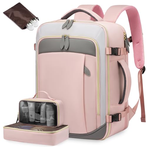 LOVEVOOK Travel Backpack for Women, 40L Carry On Backpack with 3 Packing Cubes,TSA Personal Item Travel Bag Airline Approved, Water Resistant Weekender Overnight Luggage Daypack, Fits 17 Inch Laptop