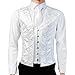 HUAMYTH Men Corset Suit Vest White Dress Waistcoat Slimm Fit Medieval Tops For Wedding Stage (US, Alpha, X-Large, Regular, Regular, White)