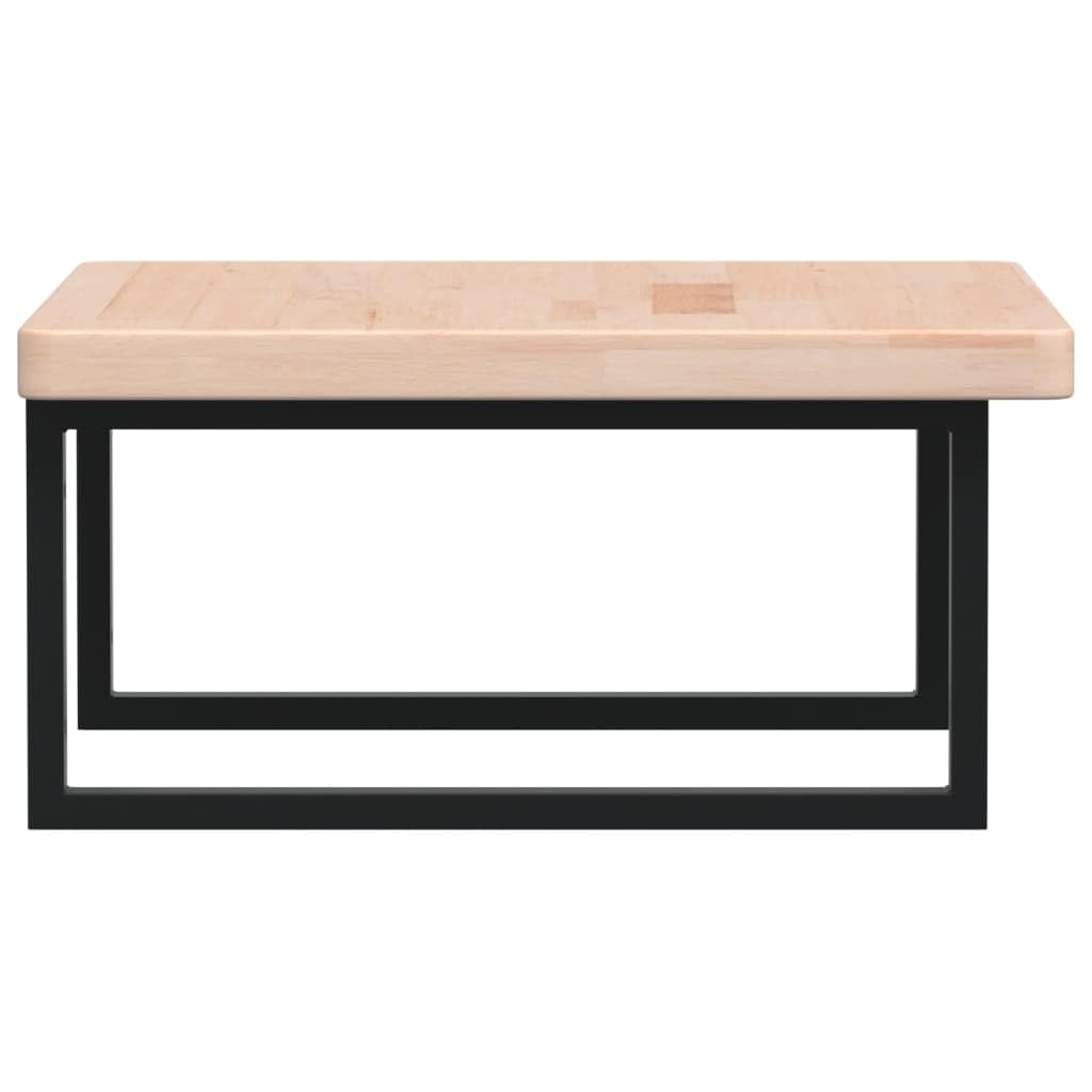 Piano lavabo in legno di rovere massiccio con supporto in acciaio, 60 x 60 x 4 cm, rettangolare, portata fino a 100 kg, salvaspazio per bagno, mensola e mensola per lavabo e mobili da bagno