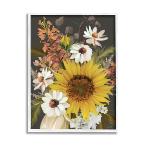 Image of 'Vintage Rural Florals'| Framed Giclee Art | Stupell Industries | White, 16 x 20 Inches, Easy to Hang and Sturdy, Made in USA, by House Fenway