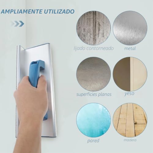 Miniatura 3 de Homsfou Soporte De Papel De Lija Autoadhesivo Con Mango Ergonómico 2 Piezas Para Lijado De Esquinas Paredes Y Madera Herramienta Manual De Lijado 9.84x3.54x2.36 Pulgadas