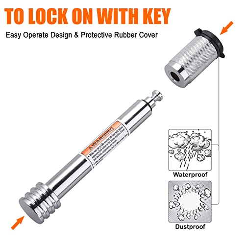 Czc Auto Trailer Hitch Lock 5/8" Dia, Locking Hitch Pin 4" Super Extra Long Chrome Coated Hitch Pin With Keys For Class Iii Iv To Hitch Bike Rack Tray Ball Tow Rope For Trailer Truck Car Boat #TOP3