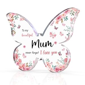 Christmas Gifts for Mum, Funny gifts Butterfly-Shaped Acrylic Plaque, Mum Presents for Stepmum Grandma, Mum Gifts for Christmas, Birthday, Valentines Day, Mothers Day