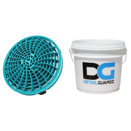 【セット買い】ディテール ガーズ(Detail Guardz) ダートロック バケツフィルター 洗車傷防止 洗車用品 自動車 グリットフィルター 砂と石の分離 ターコイズ 特許取得済み DG-DL-TRQ + オリジナルバケツ2.0 14L 水量が見えるク