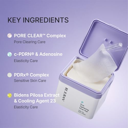Image of REJURAN Pore Tightening Toner Pads, 60 Count, PDRx 3% with DOT c-PDRN and AHA BHA PHA for Pore Care and Smoother-Looking Skin, Korean Skincare