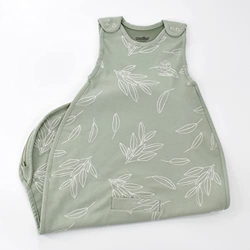 Image of Woolino 4 Season Ultimate Baby Sleep Sack - Merino Wool Baby Sleeping Bag, Organic Cotton Outer, Temperature Regulating Wearable Blanket, All Season, 2 Months-2 Years - Sage