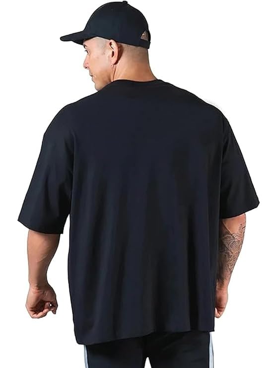 Image of Veirdo 100% Pure Cotton Drop Shoulder Oversized Baggy Fit Half Sleeve Plain Solid Round Neck Multicolor T-Shirt Combo for Men (Pack of 3) (Sizes S-2XL)