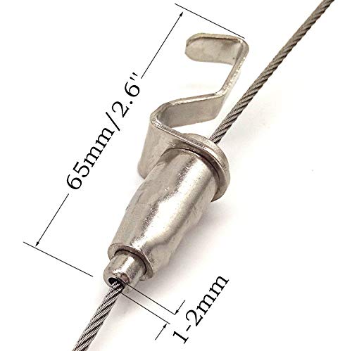 Image of HAN SHENG 30 Pack Adjustable Gallery Hooks, Metal Wire Hangers Wall Art | Iron Alloy, Fits 1-2mm Cable, Heavy Duty, Rustproof, Easy Install, Home Decor, Canvas Frames, Versatile Display