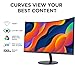 KOORUI 24-Inch Curved Computer Monitor- Full HD 1080P 60Hz Gaming Monitor 1800R LED HDMI VGA, Tilt Adjustment, Eye Care, Black 24N5C