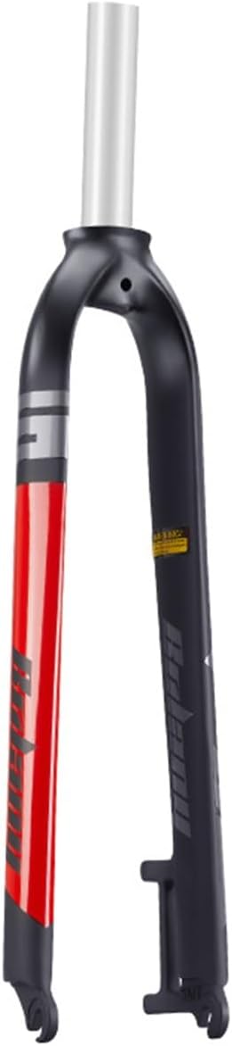 Mountain Bike Rigid Forks 26/27.5/29 inch 1-1/8 Ultralight Front Fork Bicycle Threadless Straight Tube MTB Forks QR 9X100mm Disc Brake Aluminum Alloy (Color : Red, Size : 29)